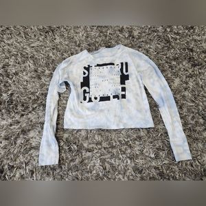 Aeropostale Tie Dye Crop Long Sleeve Shirt